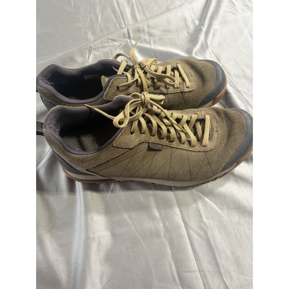 Oboz Bozeman Low Hiking Shoes Mens 11 Olive Green Suede Trail Sneakers 74201